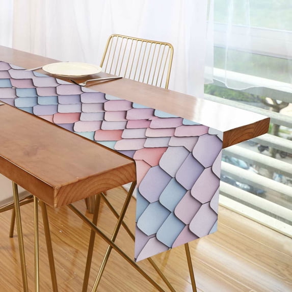 Yayeee Table Runner 70 inches Long Home Kitchen Dinning Party Decoration, Pink Art Pattern