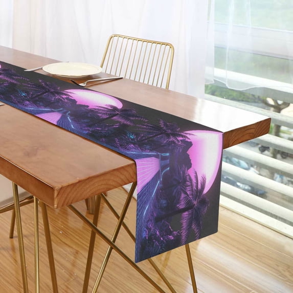 Yayeee Table Runner 70 inches Long Home Kitchen Dinning Party Decoration, Pink Road