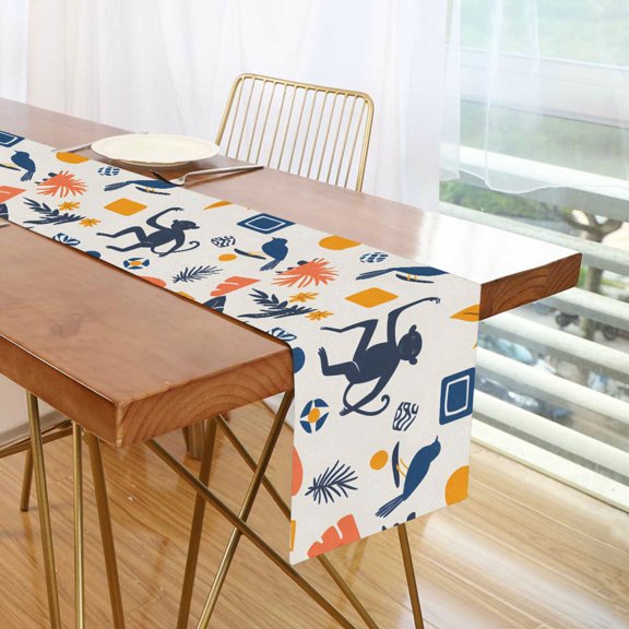 Yayeee Table Runner 70 inches Long Home Kitchen Dinning Party Decoration, Playful Forest