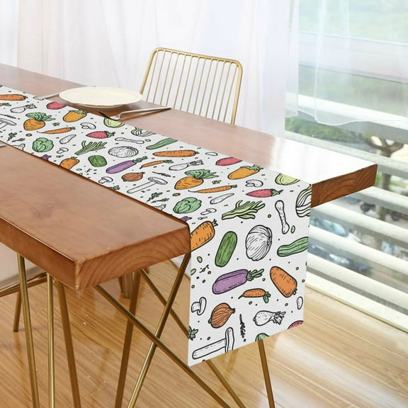 Yayeee Table Runner 70 inches Long Home Kitchen Dinning Party Decoration, Purple Vegetables Pattern