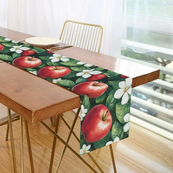 Yayeee Table Runner 70 inches Long Home Kitchen Dinning Party Decoration, Red Apple Pattern
