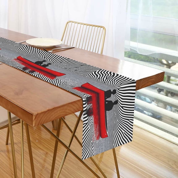 Yayeee Table Runner 70 inches Long Home Kitchen Dinning Party Decoration, Red Boat