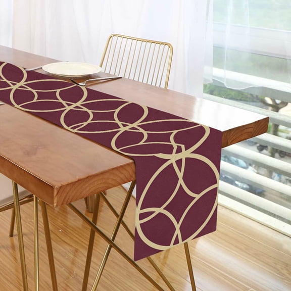Yayeee Table Runner 70 inches Long Home Kitchen Dinning Party Decoration, Red Circles