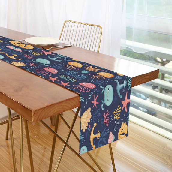 Yayeee Table Runner 70 inches Long Home Kitchen Dinning Party Decoration, Red Jellyfish