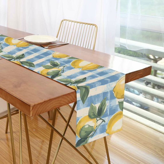 Yayeee Table Runner 70 inches Long Home Kitchen Dinning Party Decoration, Retro Lemon Leaves