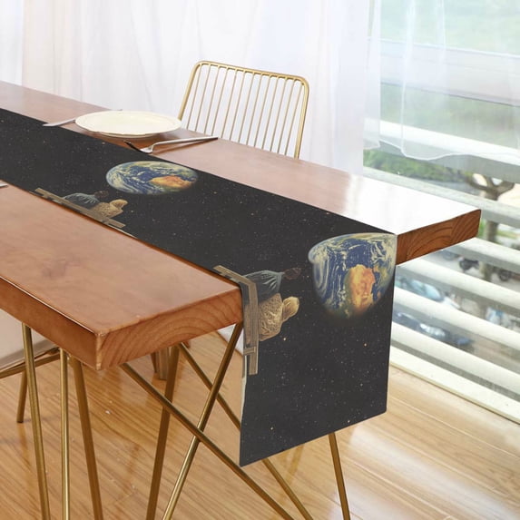 Yayeee Table Runner 70 inches Long Home Kitchen Dinning Party Decoration, Sitting on The Moon