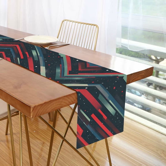 Yayeee Table Runner 70 inches Long Home Kitchen Dinning Party Decoration, Stars Abstract Lines