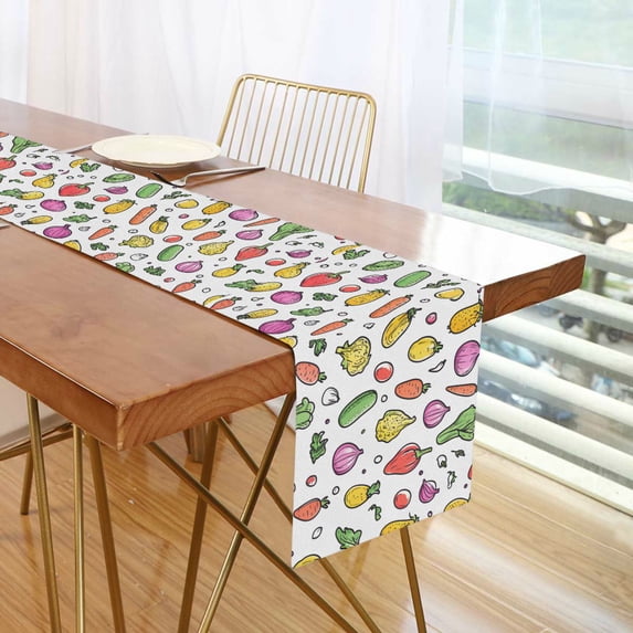 Yayeee Table Runner 70 inches Long Home Kitchen Dinning Party Decoration, Various Vegetables Pattern