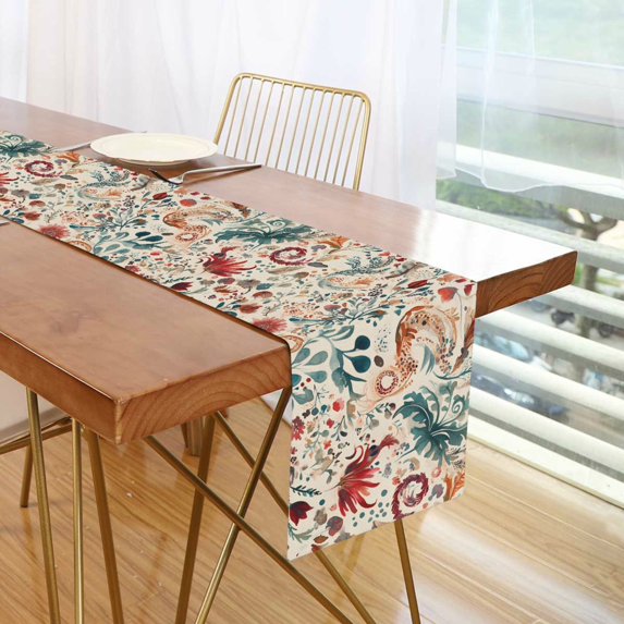 Yayeee Table Runner 70 inches Long Home Kitchen Dinning Party Decoration, Watercolor Leaves