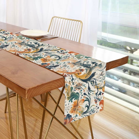 Yayeee Table Runner 70 inches Long Home Kitchen Dinning Party Decoration, Whimsical Leaves