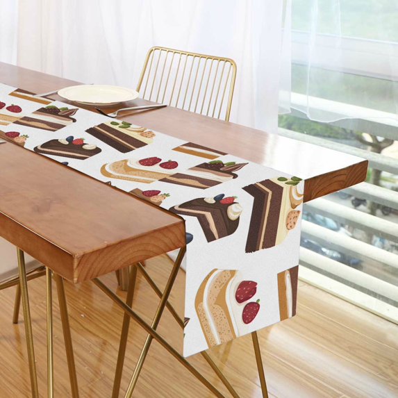 Yayeee Table Runner 70 inches Long Home Kitchen Dinning Party Decoration, White Cakes Pattern