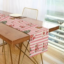 Yayeee Table Runner 70 inches Long Home Kitchen Dinning Party Decoration, White Gingerbread Houses