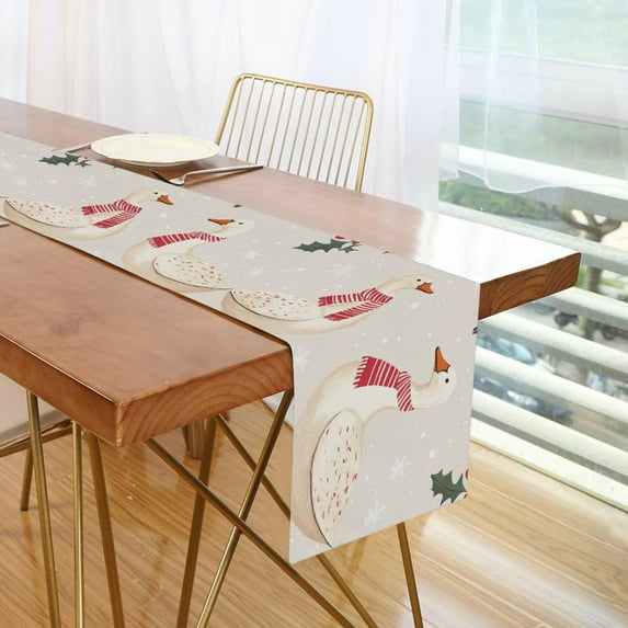 Yayeee Table Runner 70 inches Long Home Kitchen Dinning Party Decoration, Winter Geese