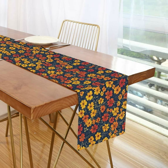 Yayeee Table Runner 70 inches Long Home Kitchen Dinning Party Decoration, Yellow Floral