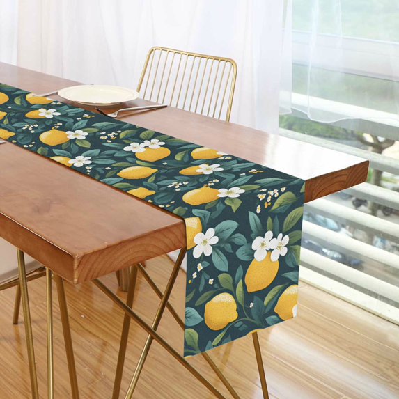 Yayeee Table Runner 70 inches Long Home Kitchen Dinning Party Decoration, Yellow Lemons
