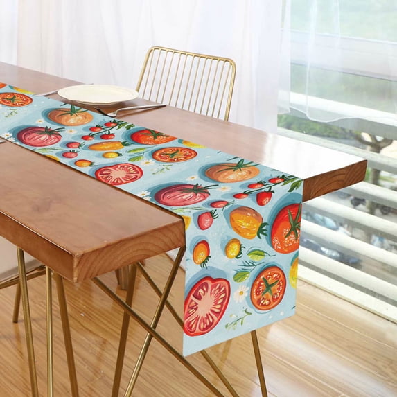 Yayeee Table Runner 70 inches Long Home Kitchen Dinning Party Decoration, Yellow Tomatoes