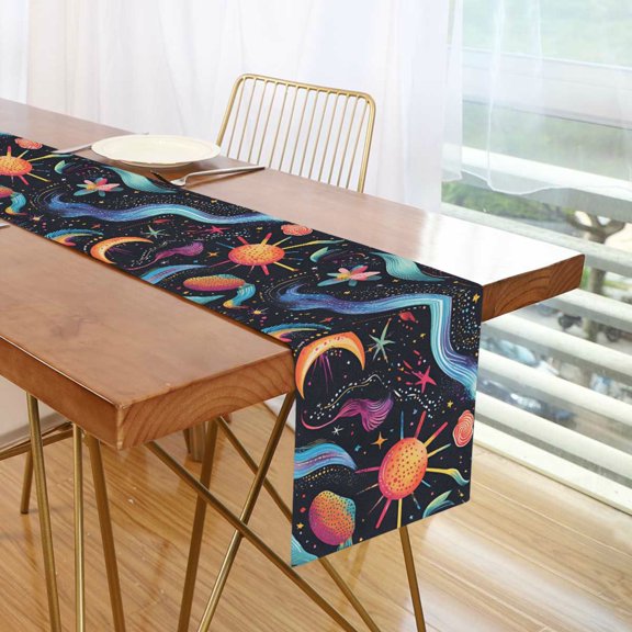 Yayeee Table Runner 70 inches Long Home Kitchen Dinning Party Decoration, Zodiac Stars