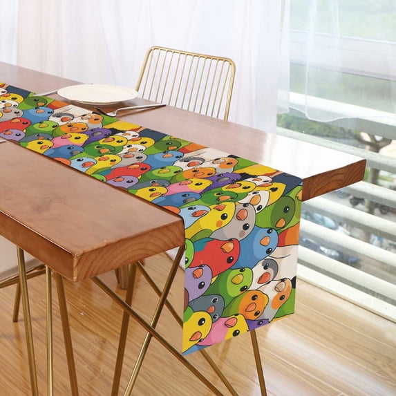 Yayeee Table Runner 70 inches Long for Home Kitchen Rectangle Dining Table Holiday Party Decoration, Cartoon Birds Pattern