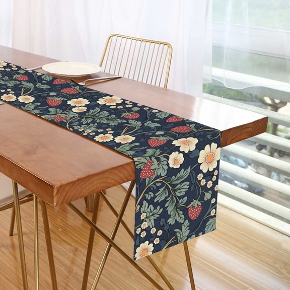 Yayeee Table Runner 70 inches Long for Home Kitchen Rectangle Dining Table Holiday Party Decoration, Floral Raspberry Pattern