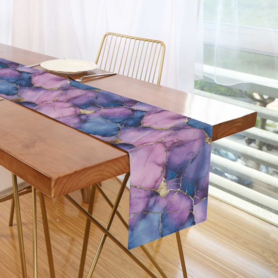 Yayeee Table Runner 70 inches Long for Home Kitchen Rectangle Dining Table Holiday Party Decoration, Watercolor Pink Marble Pattern