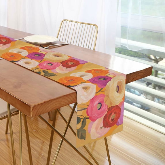 Yayeee Table Runner 90 inches Long Home Kitchen Dinning Party Decoration, Abstract Floral