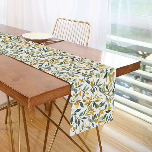 Yayeee Table Runner 90 inches Long Home Kitchen Dinning Party Decoration, Autumn Greenery