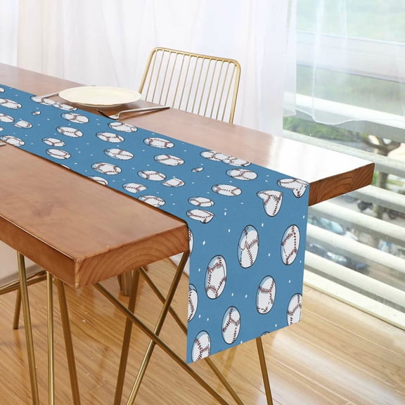 Yayeee Table Runner 90 inches Long Home Kitchen Dinning Party Decoration, Baseballs Pattern