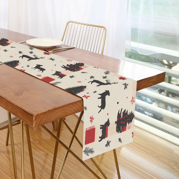 Yayeee Table Runner 90 inches Long Home Kitchen Dinning Party Decoration, Christmas Forest