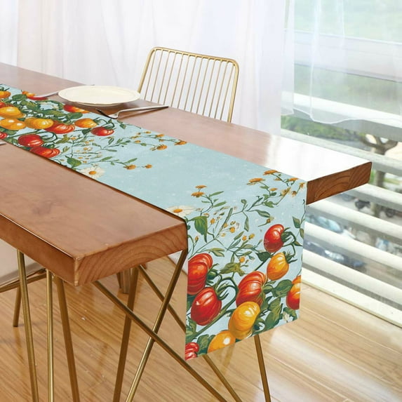 Yayeee Table Runner 90 inches Long Home Kitchen Dinning Party Decoration, Colorful Tomatoes