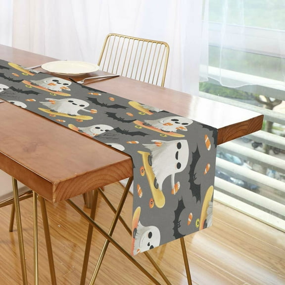 Yayeee Table Runner 90 inches Long Home Kitchen Dinning Party Decoration, Cute Ghosts