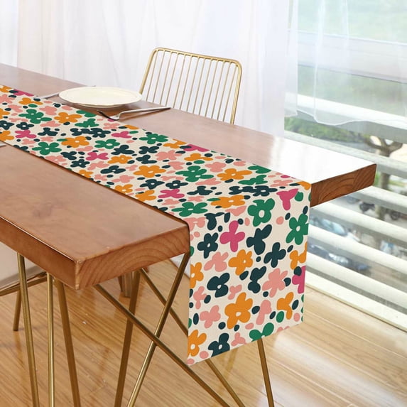 Yayeee Table Runner 90 inches Long Home Kitchen Dinning Party Decoration, Floral Blooms