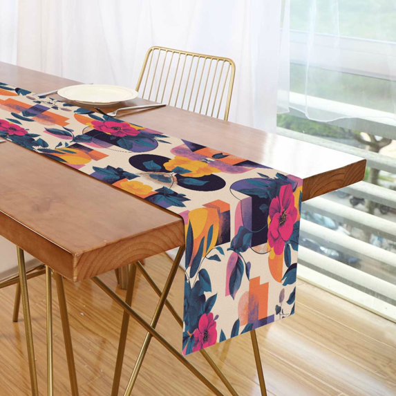 Yayeee Table Runner 90 inches Long Home Kitchen Dinning Party Decoration, Flowers Pattern Style