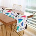 thumbnail image 1 of Yayeee Table Runner 90 inches Long Home Kitchen Dinning Party Decoration, Green Retro Triangles, 1 of 7