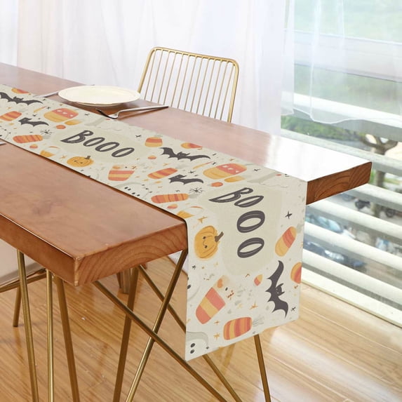 Yayeee Table Runner 90 inches Long Home Kitchen Dinning Party Decoration, Halloween Cute Pumpkins