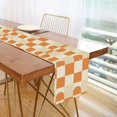 thumbnail image 1 of Yayeee Table Runner 90 inches Long Home Kitchen Dinning Party Decoration, Orange Checkered Pattern, 1 of 7