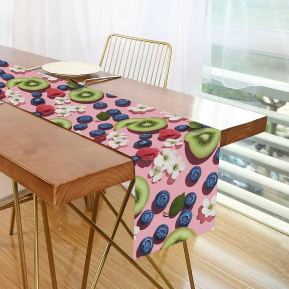 Yayeee Table Runner 90 inches Long Home Kitchen Dinning Party Decoration, Pink Kiwi