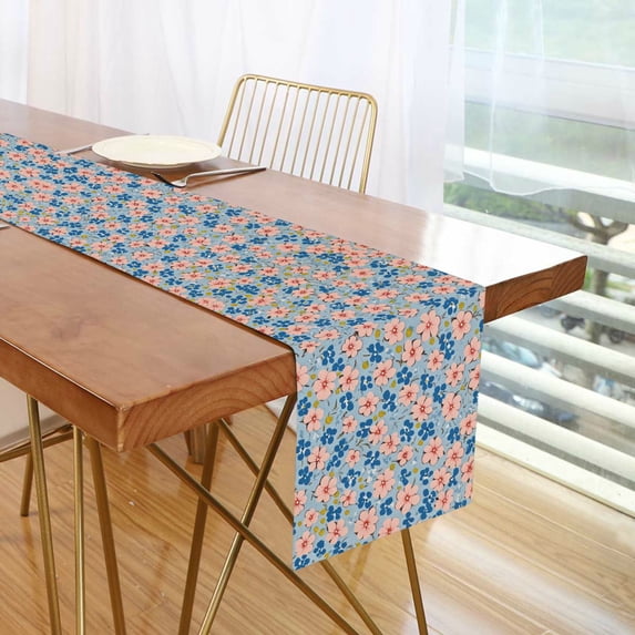 Yayeee Table Runner 90 inches Long Home Kitchen Dinning Party Decoration, Small Pink Flower