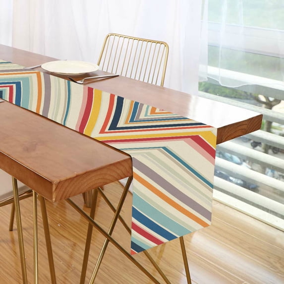 Yayeee Table Runner 90 inches Long Home Kitchen Dinning Party Decoration, Striped Pattern