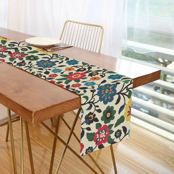 Yayeee Table Runner 90 inches Long Home Kitchen Dinning Party Decoration, Vibrant Floral