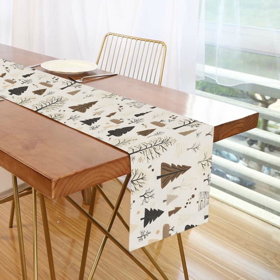 Yayeee Table Runner 90 inches Long Home Kitchen Dinning Party Decoration, Winter Forest