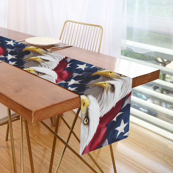 Yayeee Table Runner 90 inches Long for Home Kitchen Rectangle Dining Table Holiday Party Decoration, American Eagle Pattern
