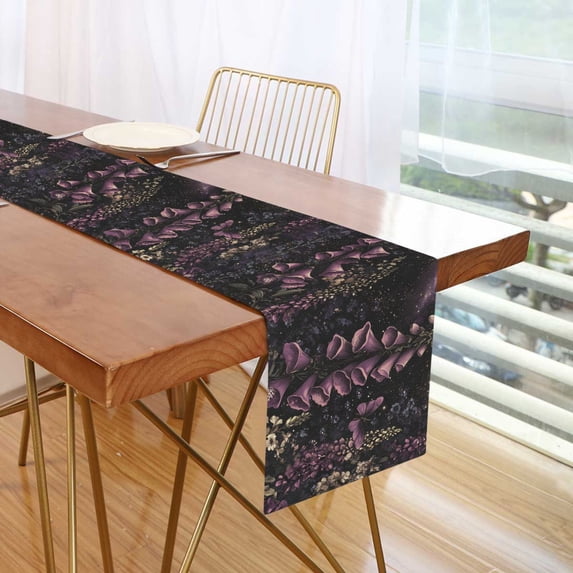 Yayeee Table Runner 90 inches Long for Home Kitchen Rectangle Dining Table Holiday Party Decoration, Dark Gothic Floral