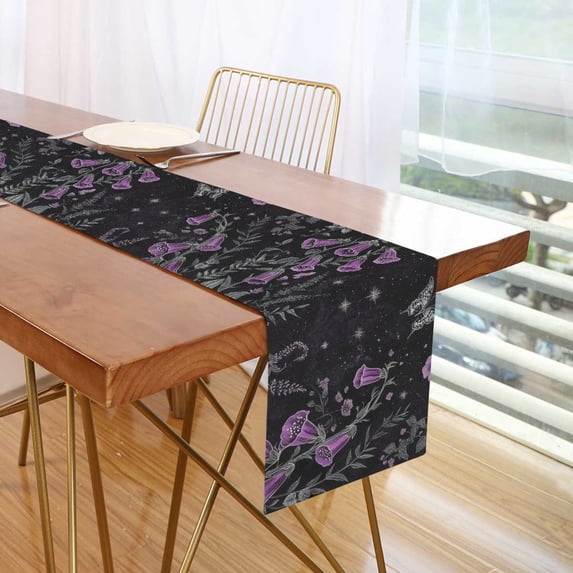 Yayeee Table Runner 90 inches Long for Home Kitchen Rectangle Dining Table Holiday Party Decoration, Gothic Floral Print