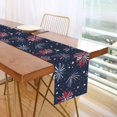 thumbnail image 1 of Yayeee Table Runner 90 inches Long for Home Kitchen Rectangle Dining Table Holiday Party Decoration, Red and Blue Fireworks Pattern, 1 of 7