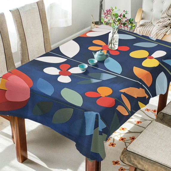 Yayeee Tablecloths for Rectangular Tables 54 x 54 inch Party Table Cover, Art Flowers