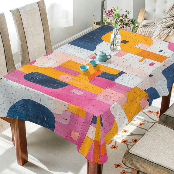Yayeee Tablecloths for Rectangular Tables 54 x 54 inch Party Table Cover, Art Geometric