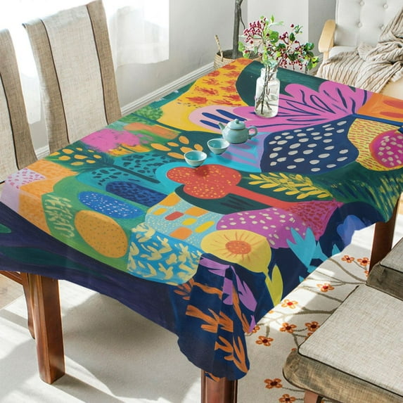 Yayeee Tablecloths for Rectangular Tables 54 x 54 inch Party Table Cover, Art Plants
