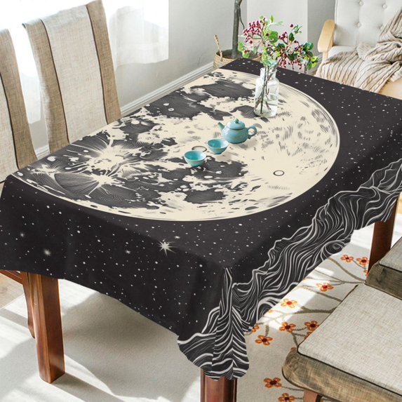 Yayeee Tablecloths for Rectangular Tables 60 x 120 inch Party Table Cover, Beige Moon