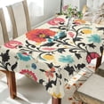 thumbnail image 1 of Yayeee Tablecloths for Rectangular Tables 54 x 54 inch Party Table Cover, Beige Red Floral, 1 of 6