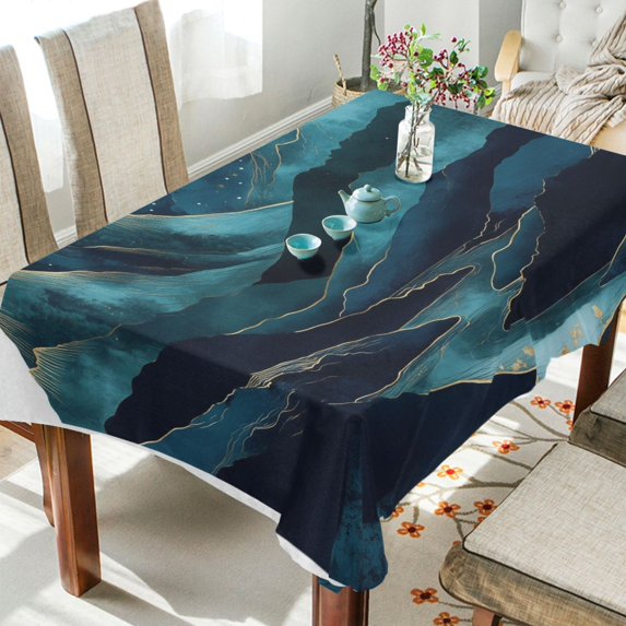 Yayeee Tablecloths for Rectangular Tables 60 x 90 inch Party Table Cover, Blue Mountains